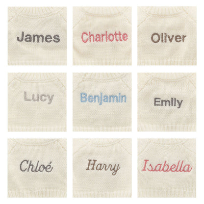 Bashful Fox Cub with Personalized Cream Jumper