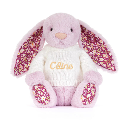Thistlepop Blossom Luxe Bunny with Personalized Cream Jumper