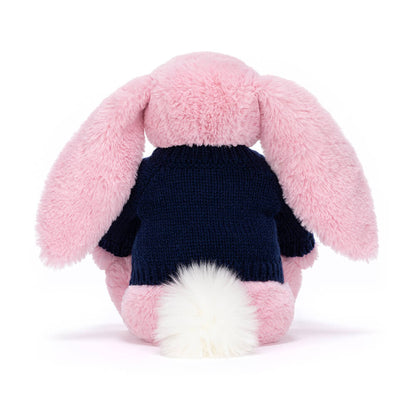 Blushkin Blossom Luxe Bunny with Personalized Navy Jumper