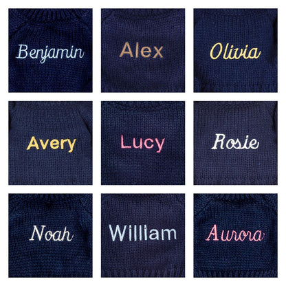 Blossom Cream Bunny 'Berry' with Personalized Navy Jumper