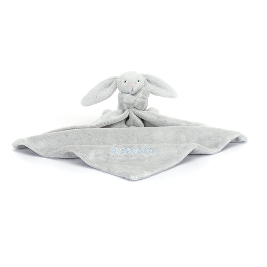 Personalized Bashful Silver Bunny Soother